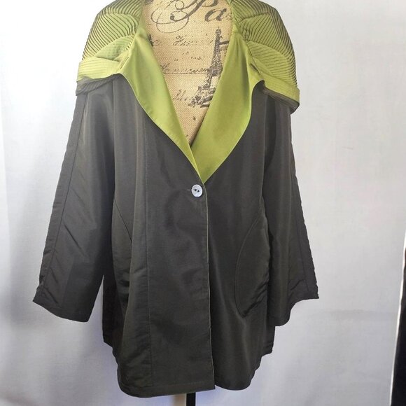 UBU Reversible Coat Black/Green Iridescent Women's XL - Picture 1 of 5